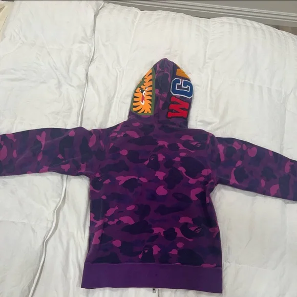 BAPE Purple zip up sweater